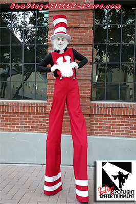 Cat in the Hat stilt walker